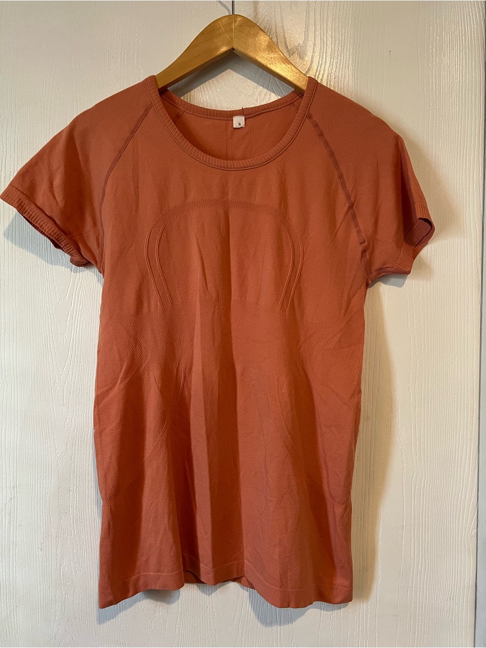 Lululemon Swiftly Tech Short Sleeve Heathered Plum Peach Orange Women Sz 8